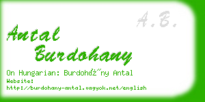 antal burdohany business card